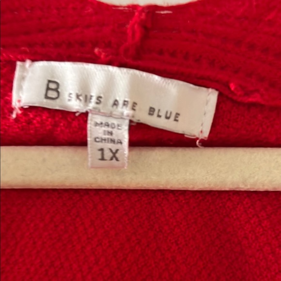 Skies Are Blue Red Cardigan Sweater - Picture 2 of 3